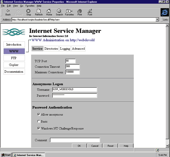 Internet Information Server (IIS) 3.0